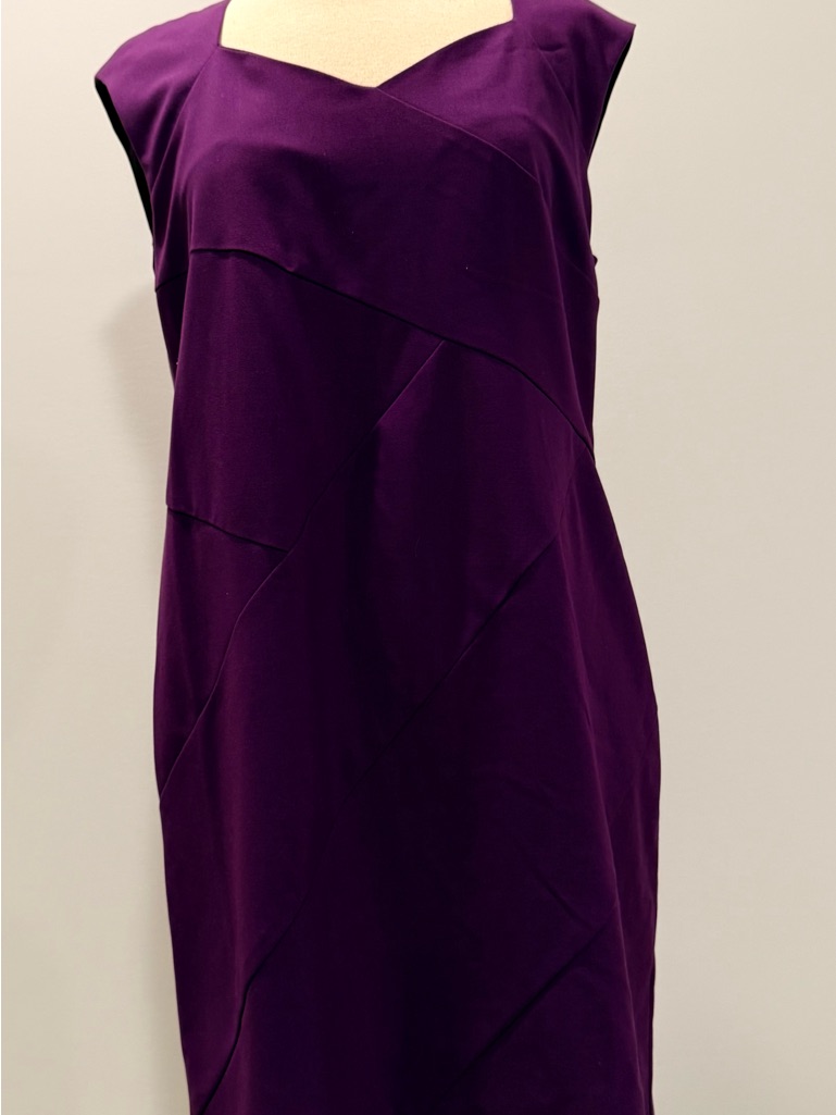 New Directions Deep Purple Layered Midi Dress